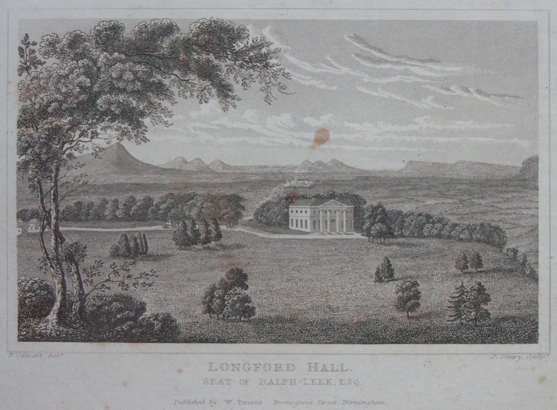 Print - Longford Hall. Seat of Ralph Leek Esq. - Shury